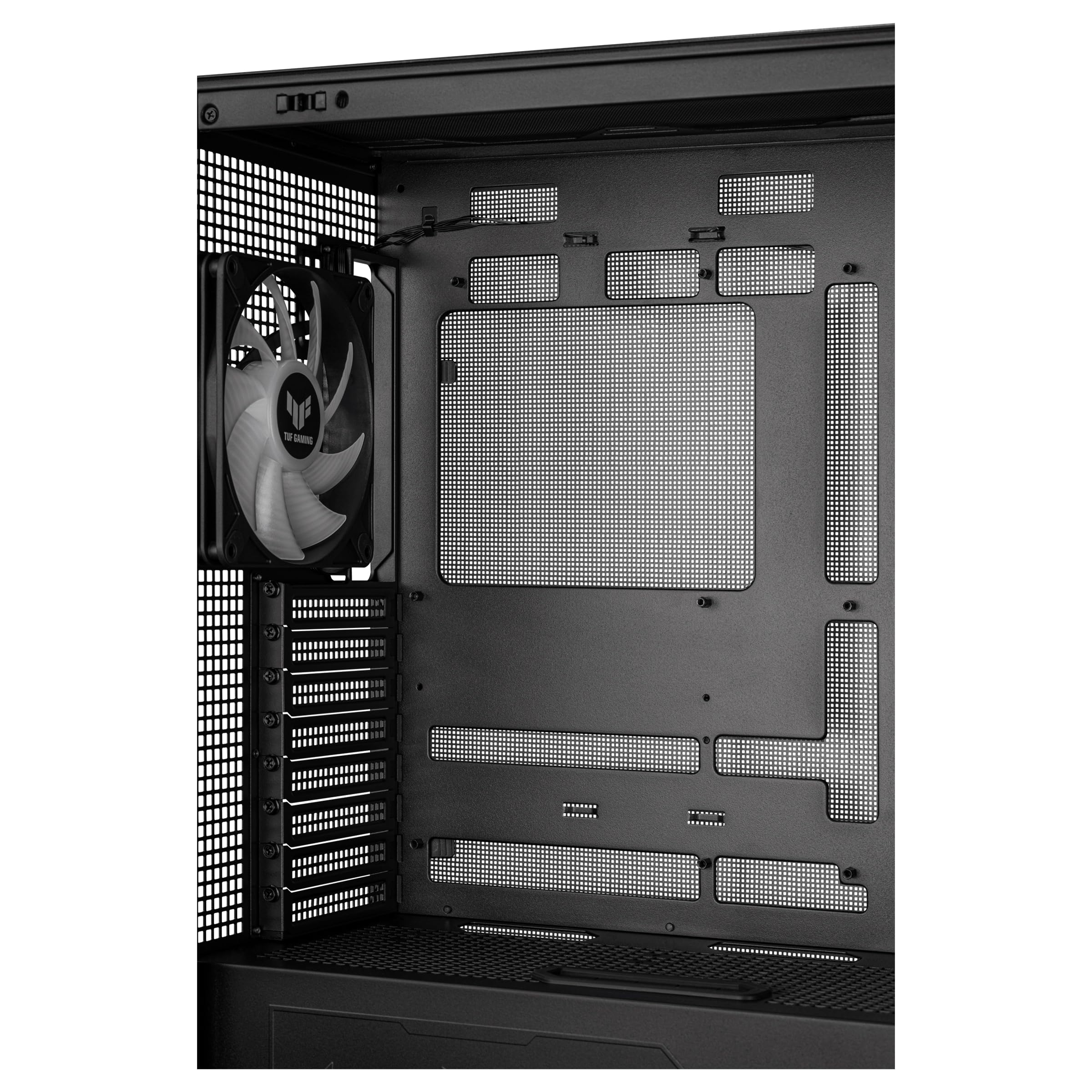 ASUS TUF Gaming GT302 ARGB ATX Mid-Tower PC Case - High Airflow with 4x140mm ARGB Fans, Interchangeable Tempered Glass/Mesh Panels, BTF Hidden-Connector Motherboard Support | Black | Ideal for Gaming Rigs & High-Performance PC Builds