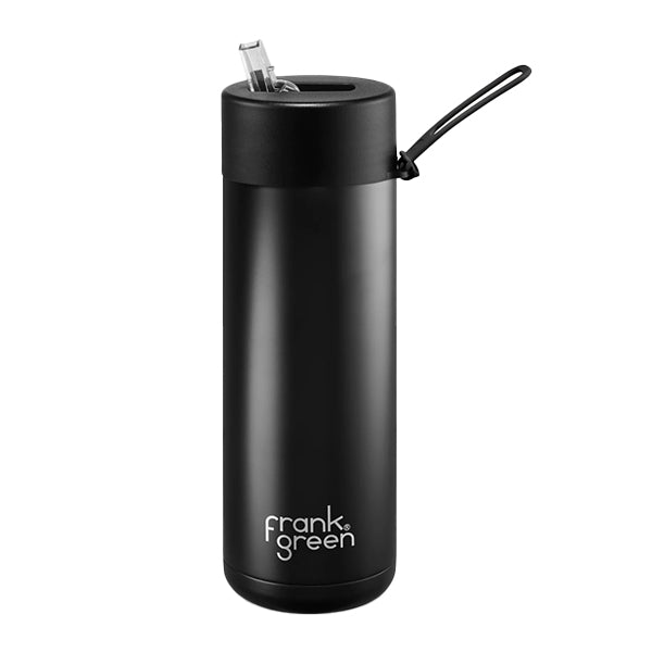Frank Green Ceramic Reusable Water Bottle - 18oz Leakproof Vacuum Insulated Stainless Steel Travel Mug for Hot & Cold Drinks - Perfect for Office, Gym, Hiking and Outdoor Activities