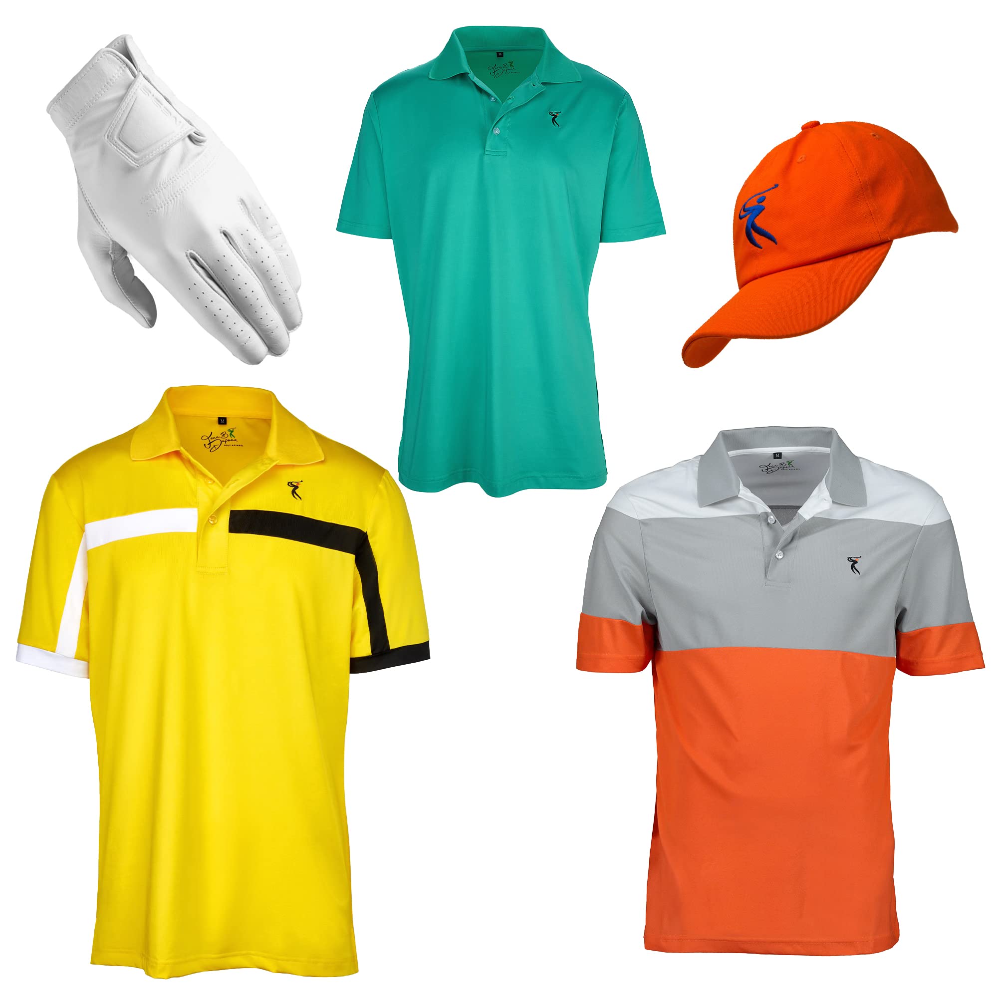 Men's Quick-Dry Golf Polo Shirt - Black Moisture-Wicking Short Sleeve Performance Tee with UV Protection & Free Golf Hat | Perfect for Golf, Tennis, Hiking & Outdoor Activities