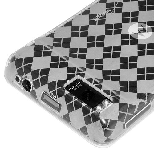 Amzer Luxe Argyle Case for Motorola DROID X - Clear Protective Cover for Daily Use