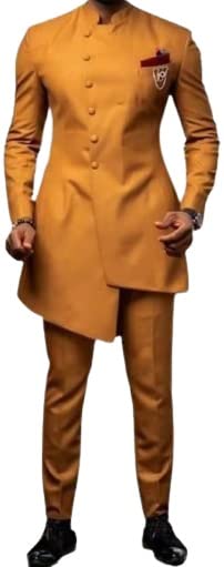 **African Men's Dashiki Suit - Elegant Golden Wedding Attire for Grooms & Special Occasions | Traditional African Clothing for Men**    *(Use for weddings, cultural celebrations, festivals, and formal events)*
