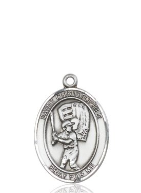 Sterling Silver St. Christopher Necklace Pendant - Religious Jewelry for Men & Women - Perfect for Travel Protection & Faith Gifts