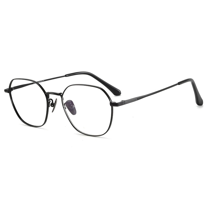 Bclear Unisex Full Rim Polygon Titanium Eyeglasses 86672 - Lightweight Durable Frame for Men & Women - Perfect for Reading, Work, and Everyday Wear
