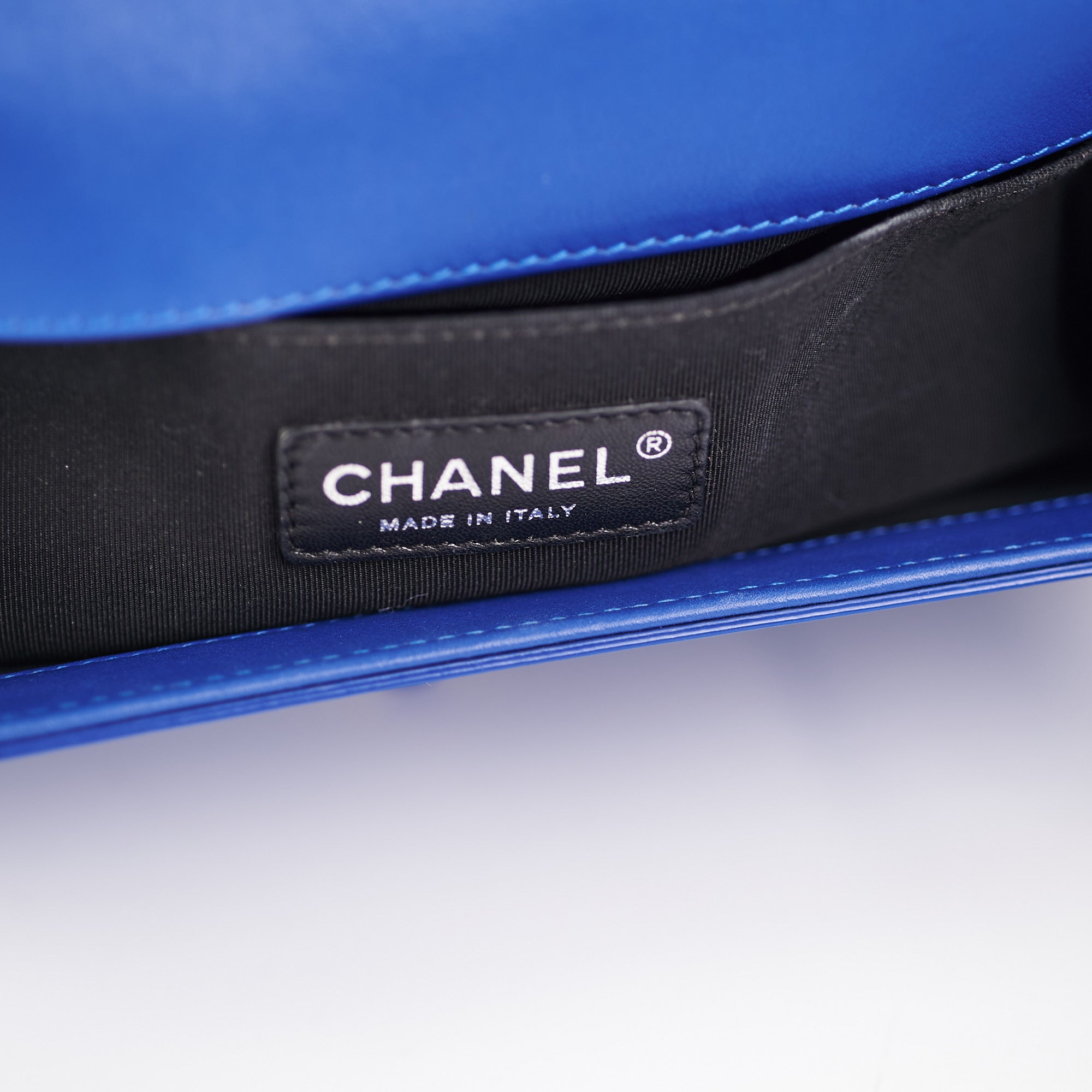 Chanel Old Medium Patent Blue Boy Bag - Luxury Designer Handbag for Women | Perfect for Parties, Dates & Special Occasions