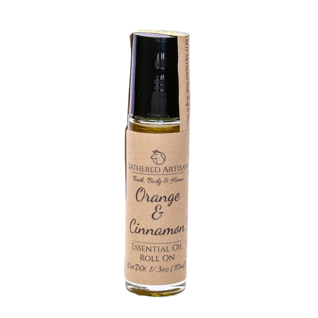 Alcohol-Free Citrus Spice Essential Oil Perfume - Orange & Cinnamon Roll-On | Natural, Vegan, Paraben & Phthalate Free | Handcrafted Plant-Based Cologne for Aromatherapy, Stress Relief & Daily Fragrance