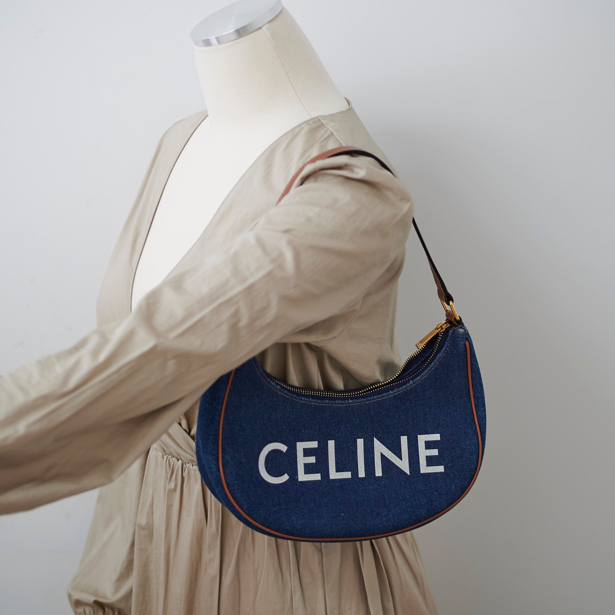 Celine Medium Ava Denim Shoulder Bag for Women | Luxury Designer Handbag | Perfect for Work, Travel & Everyday Use