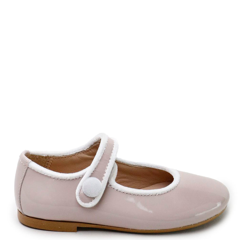 Papanatas Rose and White Piping Mary Jane Shoes - Elegant Floral Lace-Up Flats for Women | Perfect for Weddings, Parties & Vintage Style Outfits