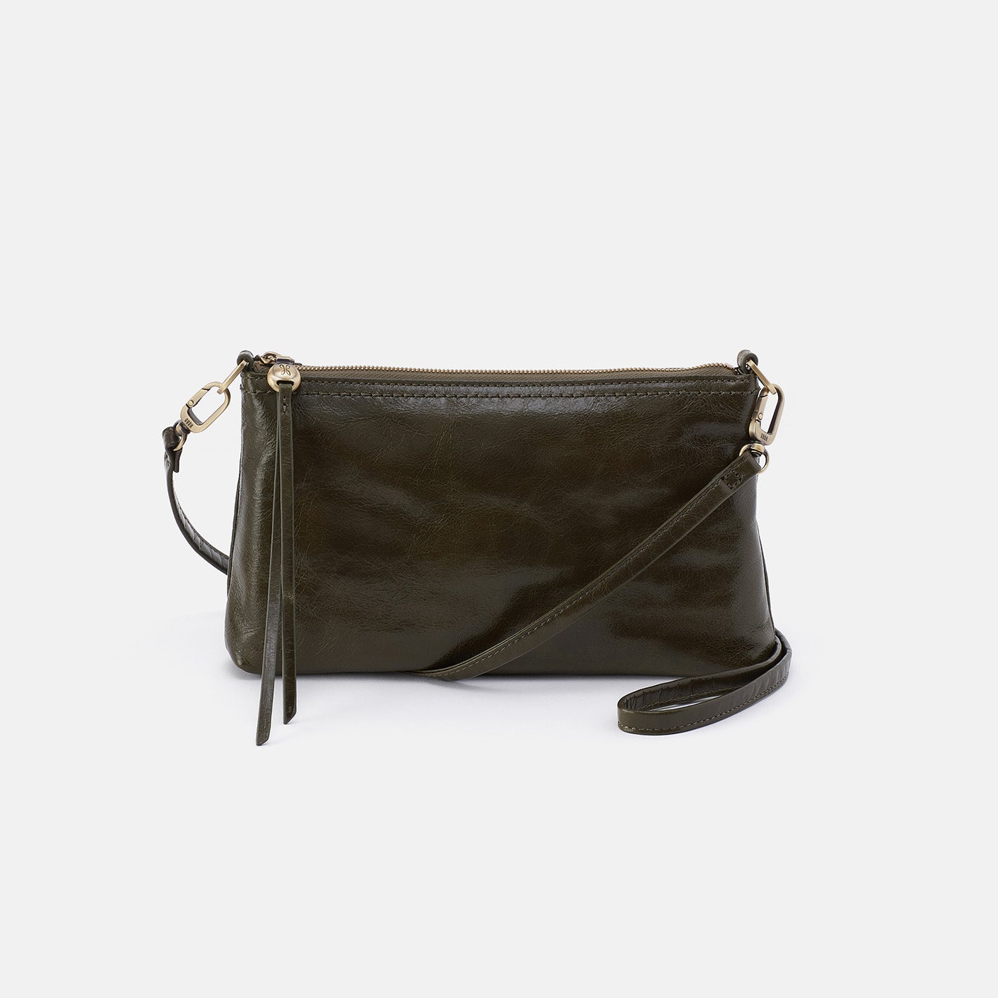 Darcy Crossbody Bag in Polished Leather - Deep Moss Green | Stylish Women's Shoulder Purse for Work, Travel & Everyday Use