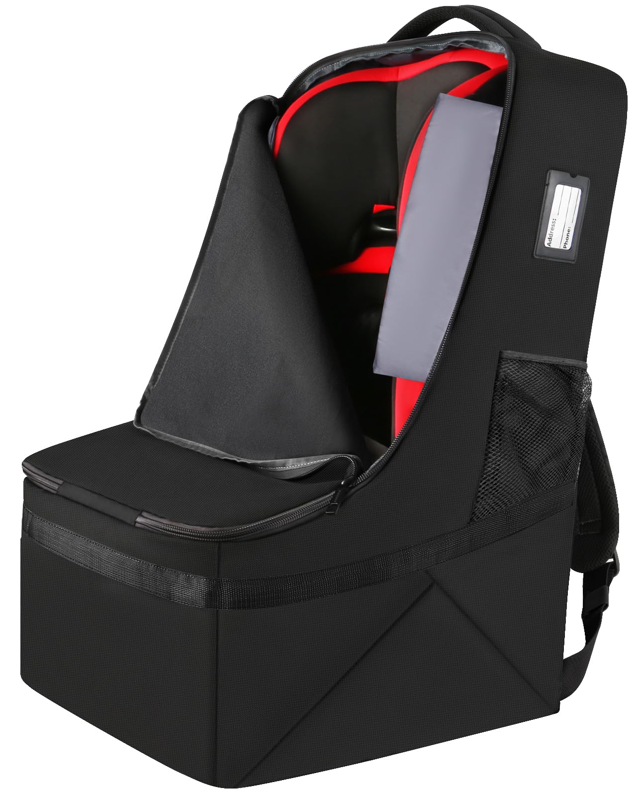 YOREPEK Padded Car Seat Backpack for Air Travel - Baby Travel Essentials for Flying - Car Seat Protector Bag for Airplane & Car Travel (All Black) - Perfect for Family Vacations & Business Trips