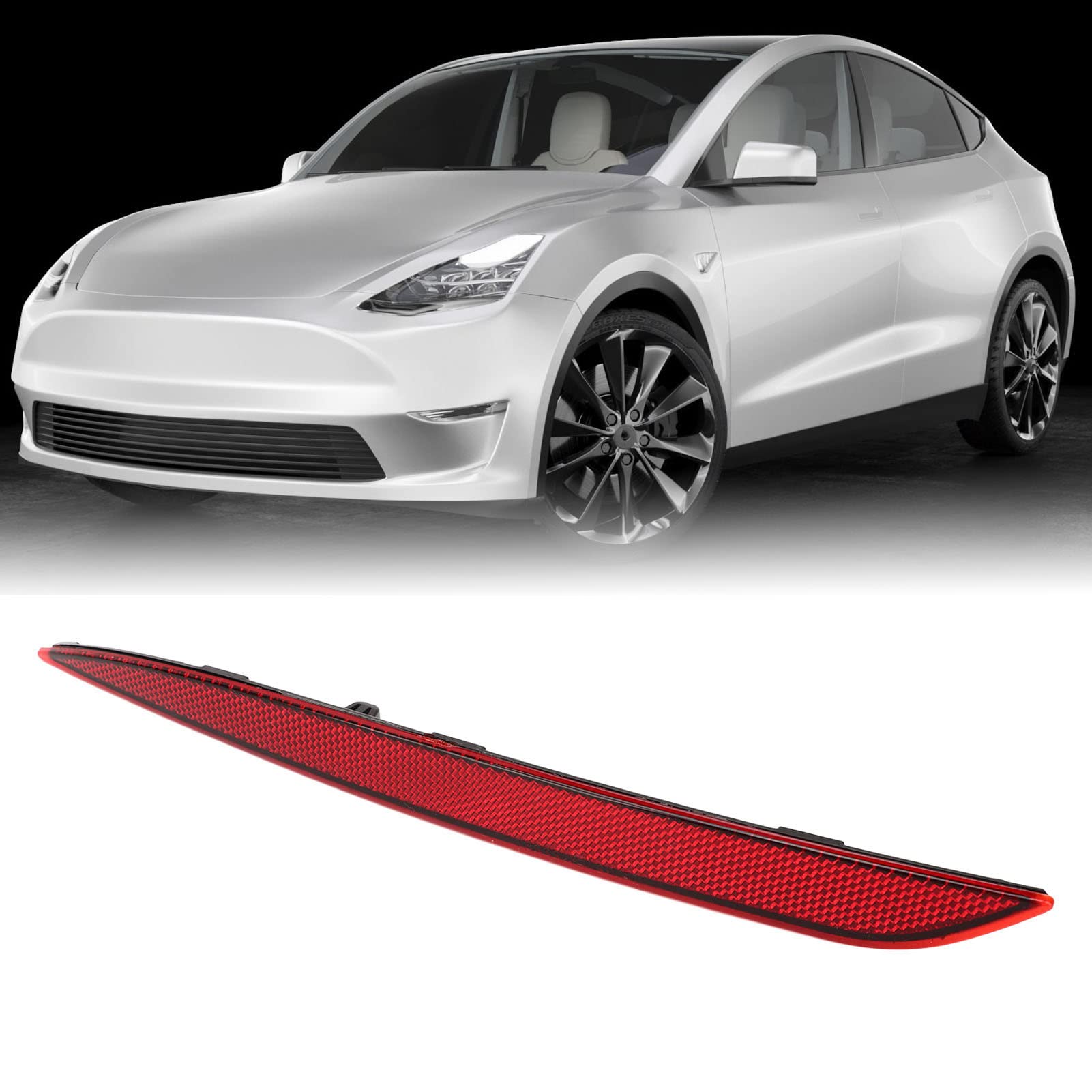2020-2023 Rear Bumper Red Reflector Marker Lights Lens Trim - Left Side Replacement Part #1034342 00 C - Durable Car Tail Reflector for Improved Night Visibility & Safety