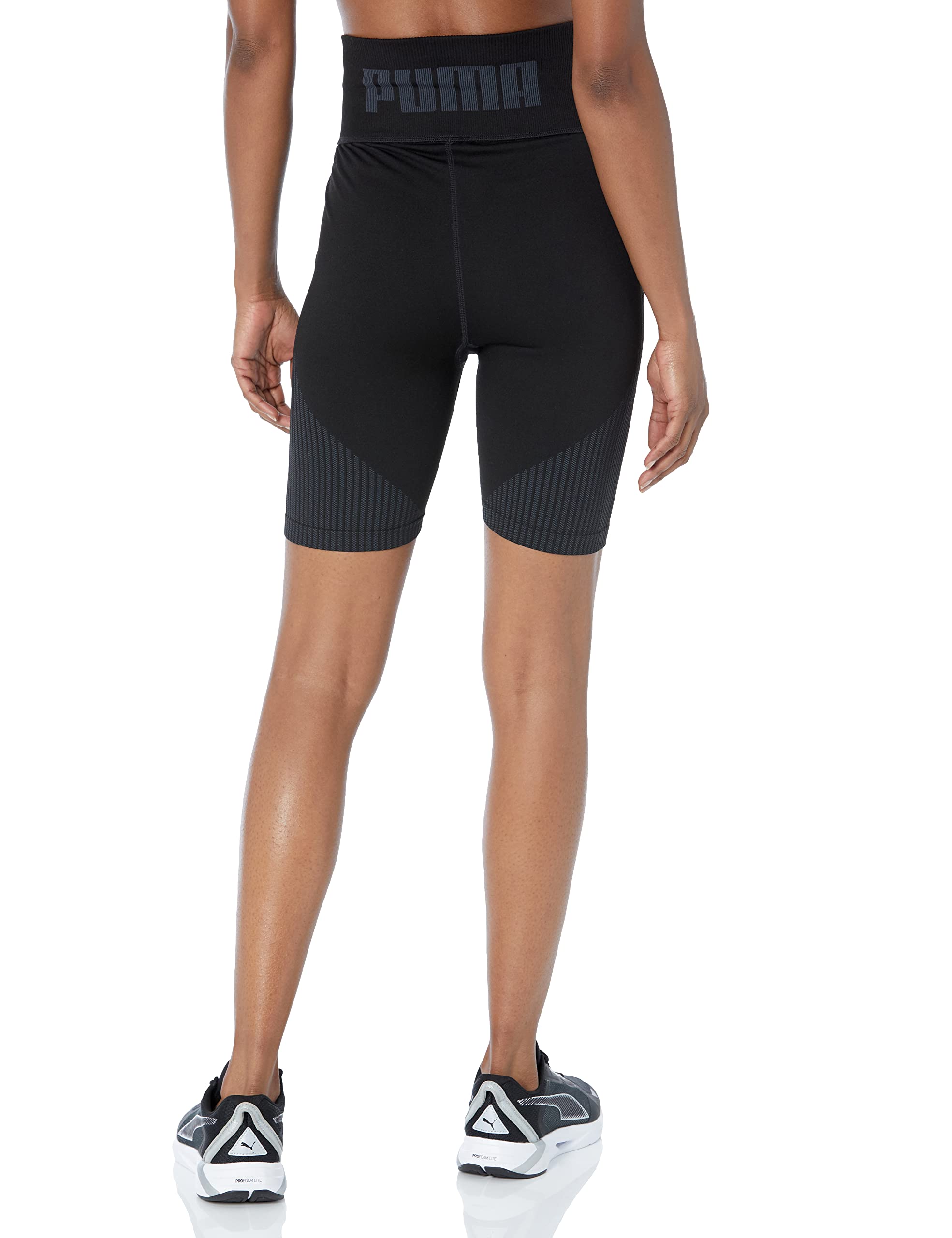 PUMA Women's Train Seamless 5” Workout Shorts - High Waisted Gym Running Yoga Athletic Shorts for Women, Black-Asphalt, Small | Perfect for Fitness, Jogging & Lounge Wear
