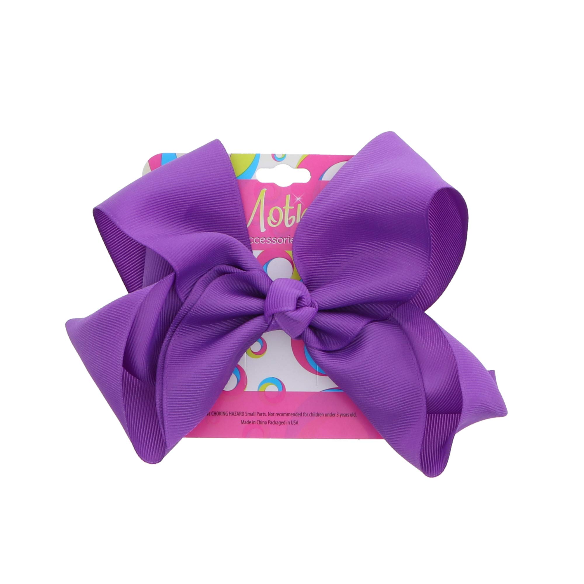 5.5 Inch Purple Grosgrain Hair Bow Clip for Women and Girls - Perfect for Parties, Weddings, and Everyday Accessories
