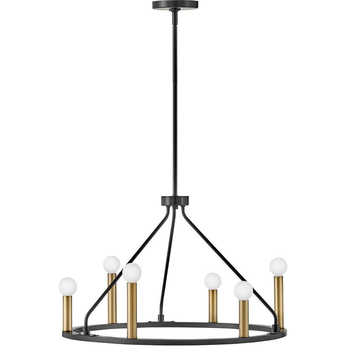 Lazlo 6-Light Modern Crystal Chandelier for Dining Room - Elegant Ceiling Lighting Fixture for Home Decor, Living Room, Bedroom, and Entryway