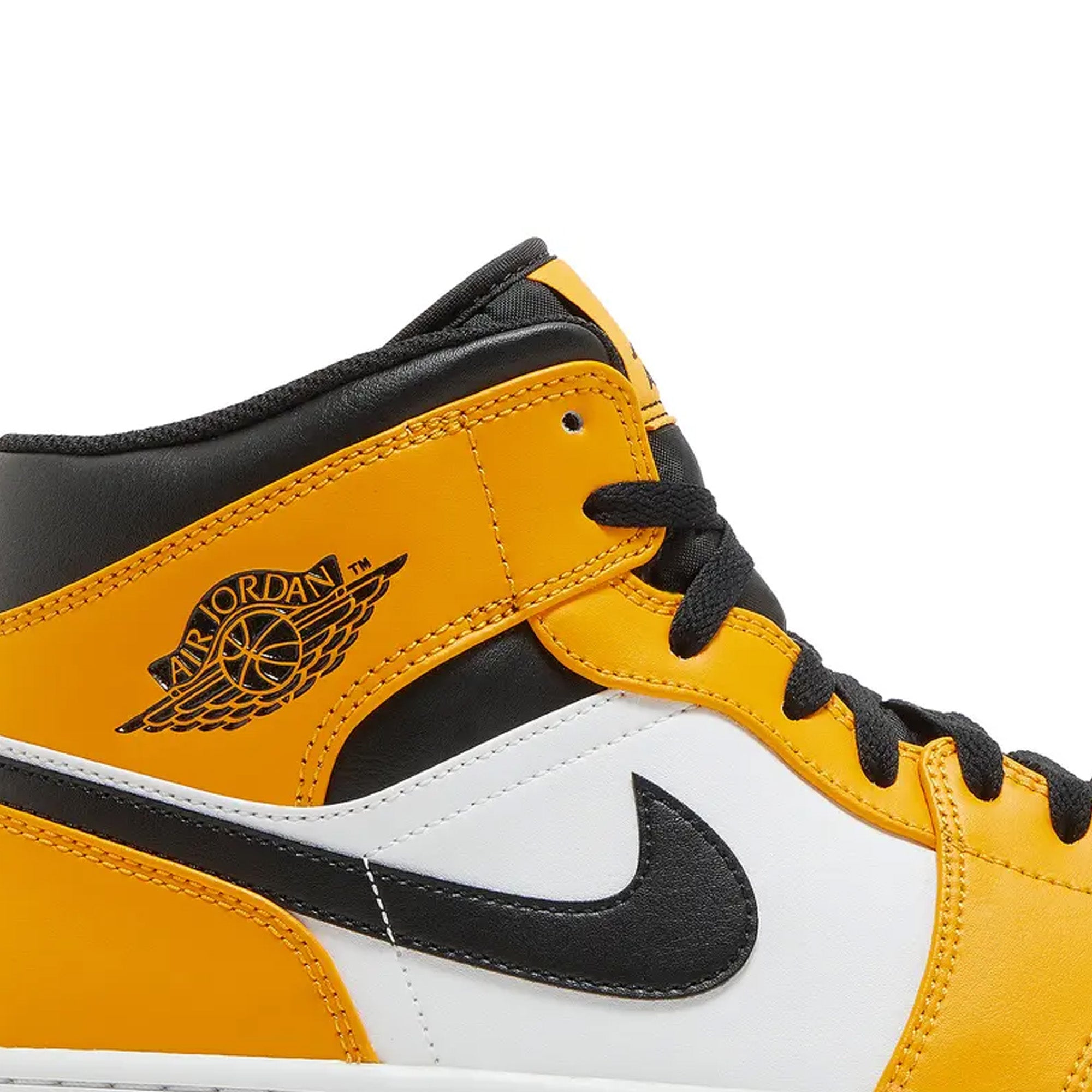 Air Jordan 1 Mid 'Yellow Black White' Sneakers (2022) - Men's Basketball Shoes for Casual Wear & Street Style Fashion