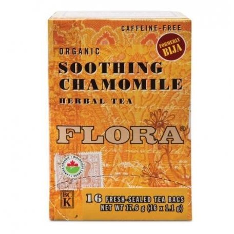 Organic Chamomile Herbal Tea - 16 Tea Bags, Soothing & Relaxing, Flora Brand - Perfect for Stress Relief & Bedtime Relaxation