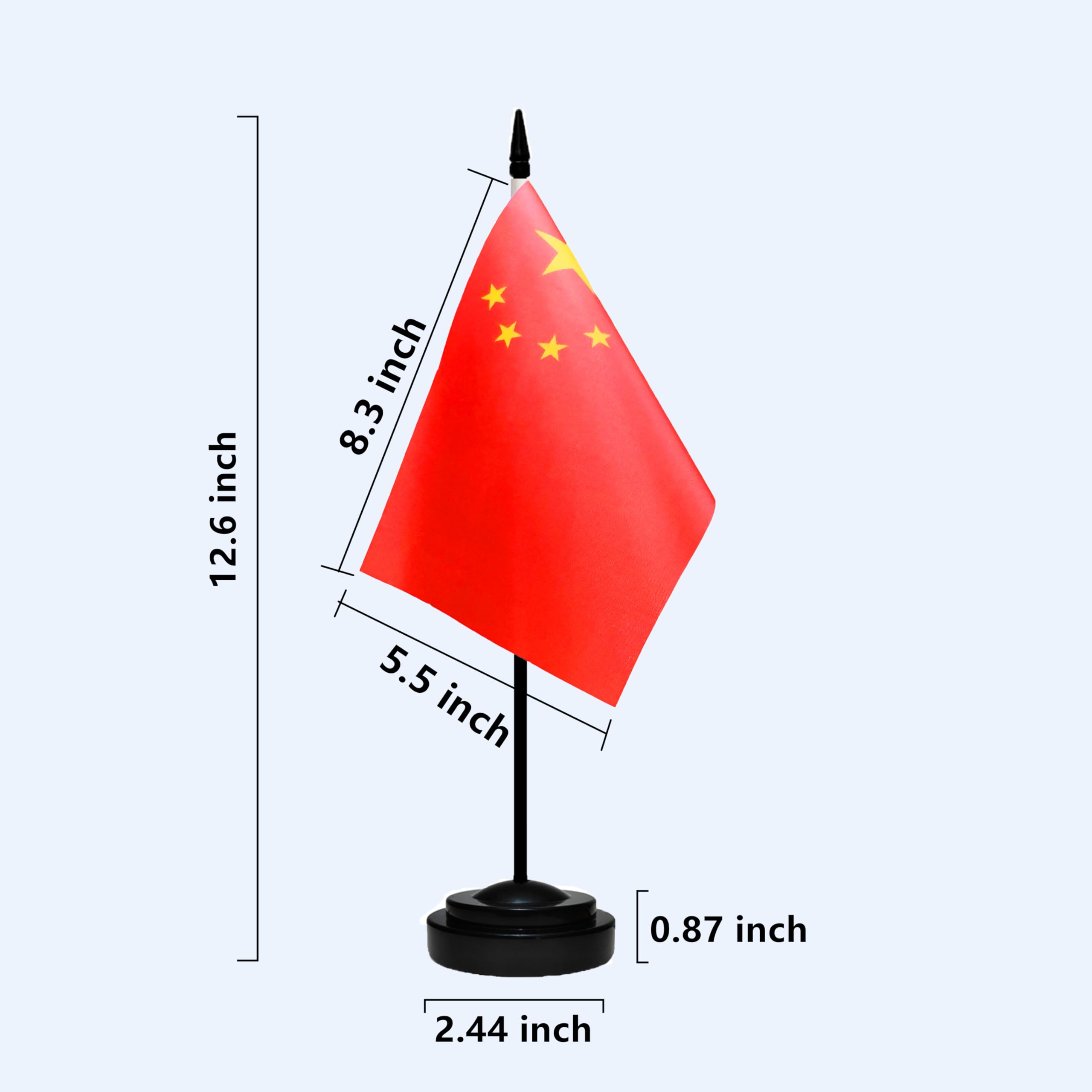 Mini China Chinese Desk Flag Set - 13