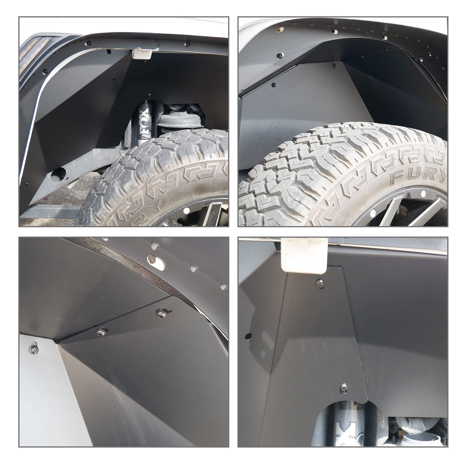 Premium Alloy Steel Front Fender Flares Inner Liners for 2018-2022 Jeep Wrangler JL/JLU - 2-Piece Set by WOLFSTORM - Off-Road Protection & Enhanced Style for Jeep Adventures
