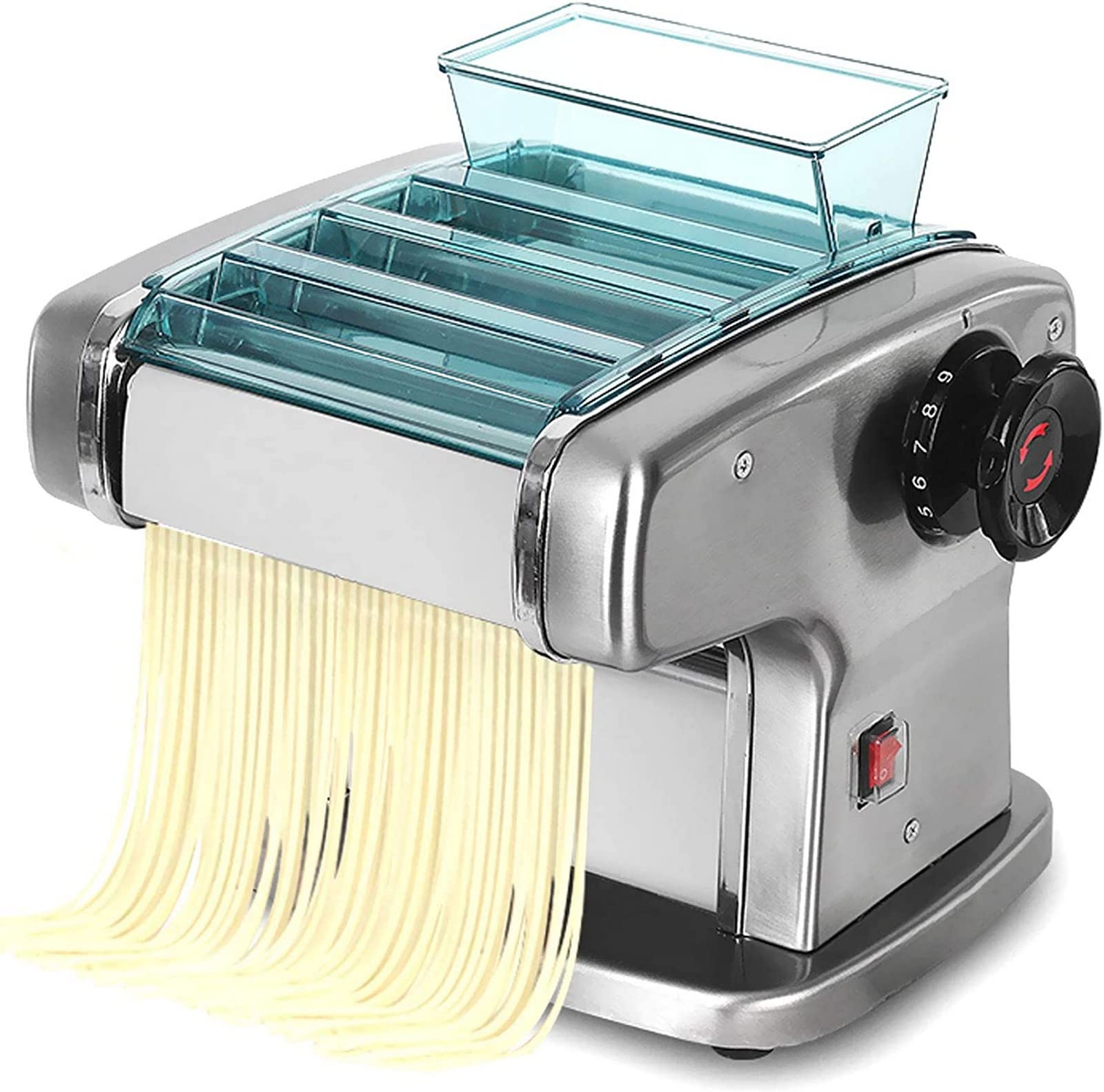 Electric Pasta Maker Machine - Automatic Noodle & Dumpling Maker for Ravioli, Wonton & More | Kitchen Pasta Press with Protective Cover | Perfect for Home Cooking, Italian Cuisine & Asian Dishes