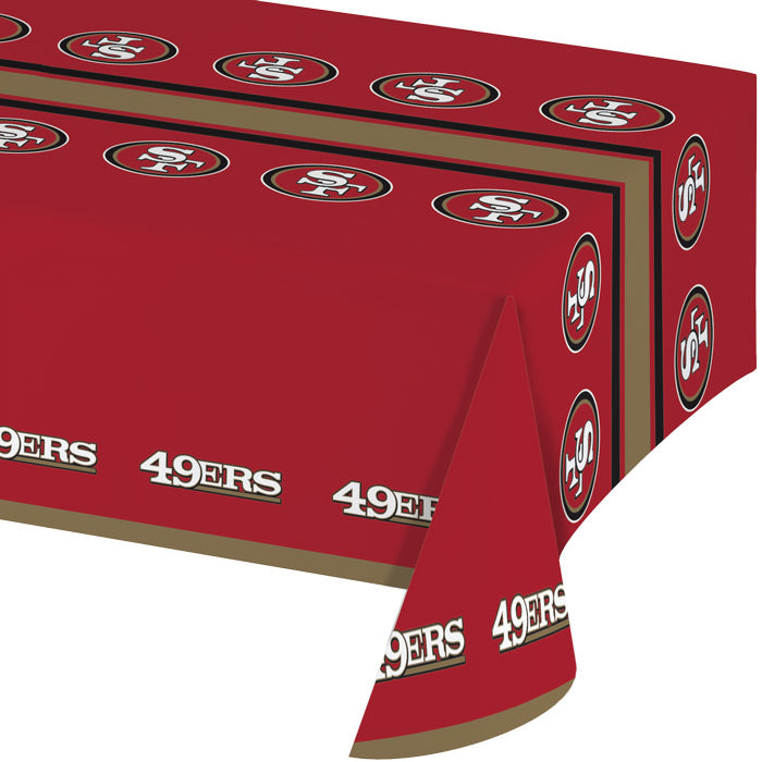 12-Piece Bulk San Francisco 49ers Table Covers Set - Waterproof NFL Football Party Decorations for Game Day, Tailgating & Home Decor