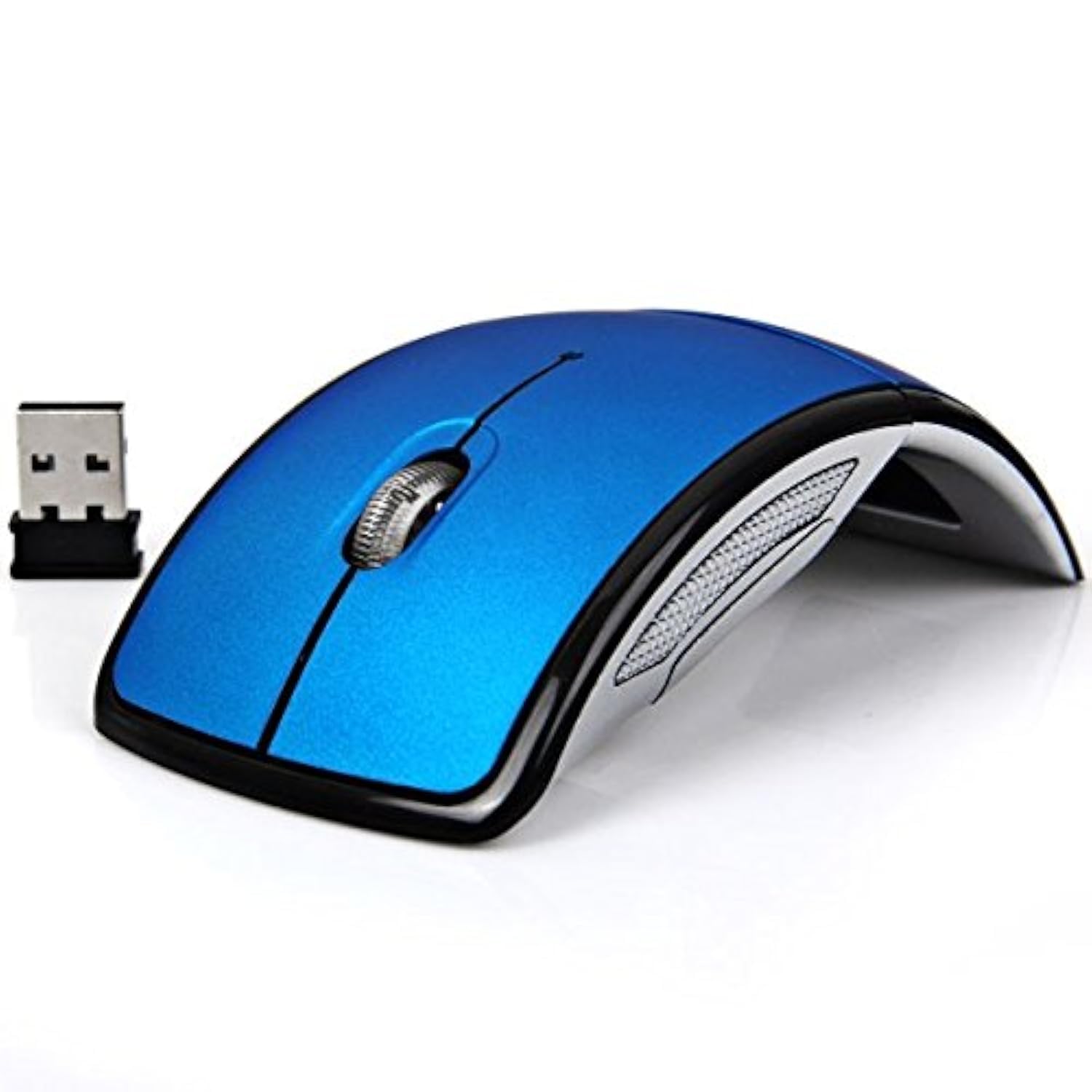 Foldable Wireless Mouse 2.4GHz with USB Receiver - Portable Ergonomic Computer Mouse for PC, Laptop, Notebook (Blue) | Perfect for Travel, Office & Home Use