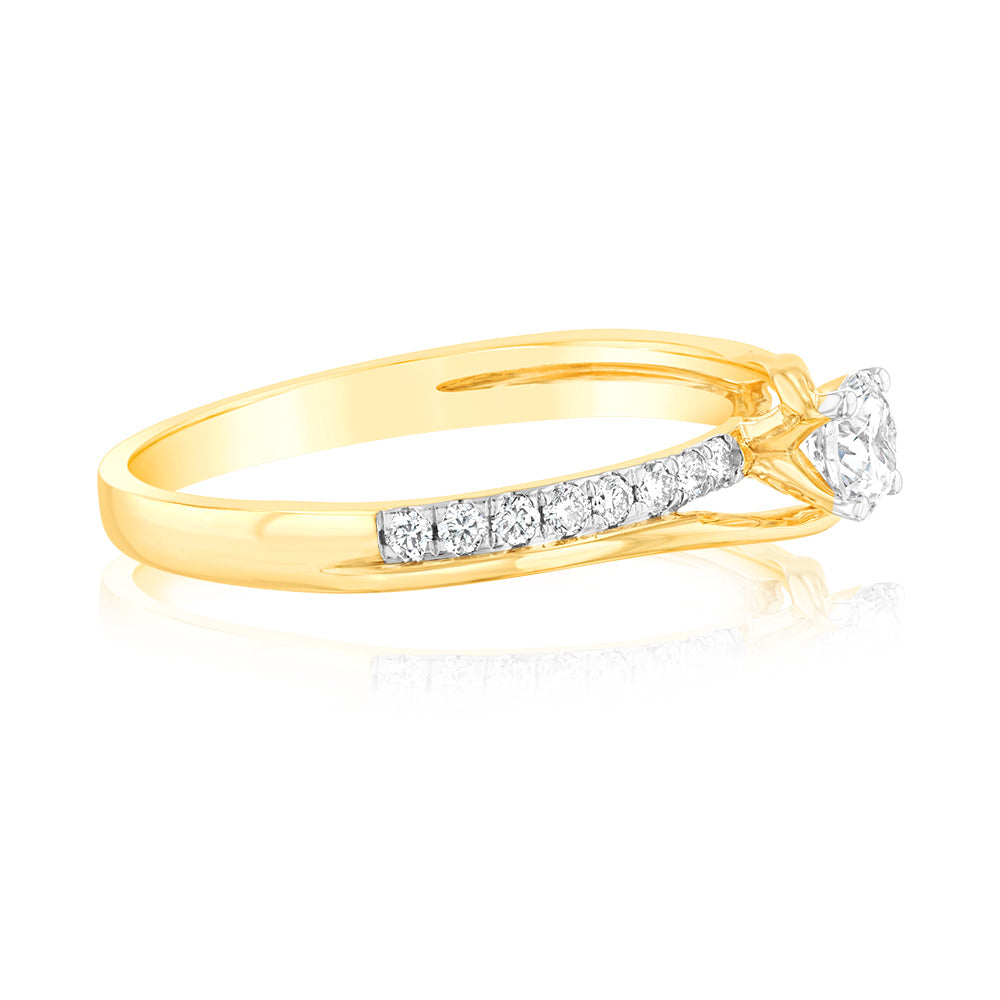 18ct Yellow Gold 1/2 Carat Diamond Solitaire Engagement Ring - Perfect for Proposals, Anniversaries & Special Occasions