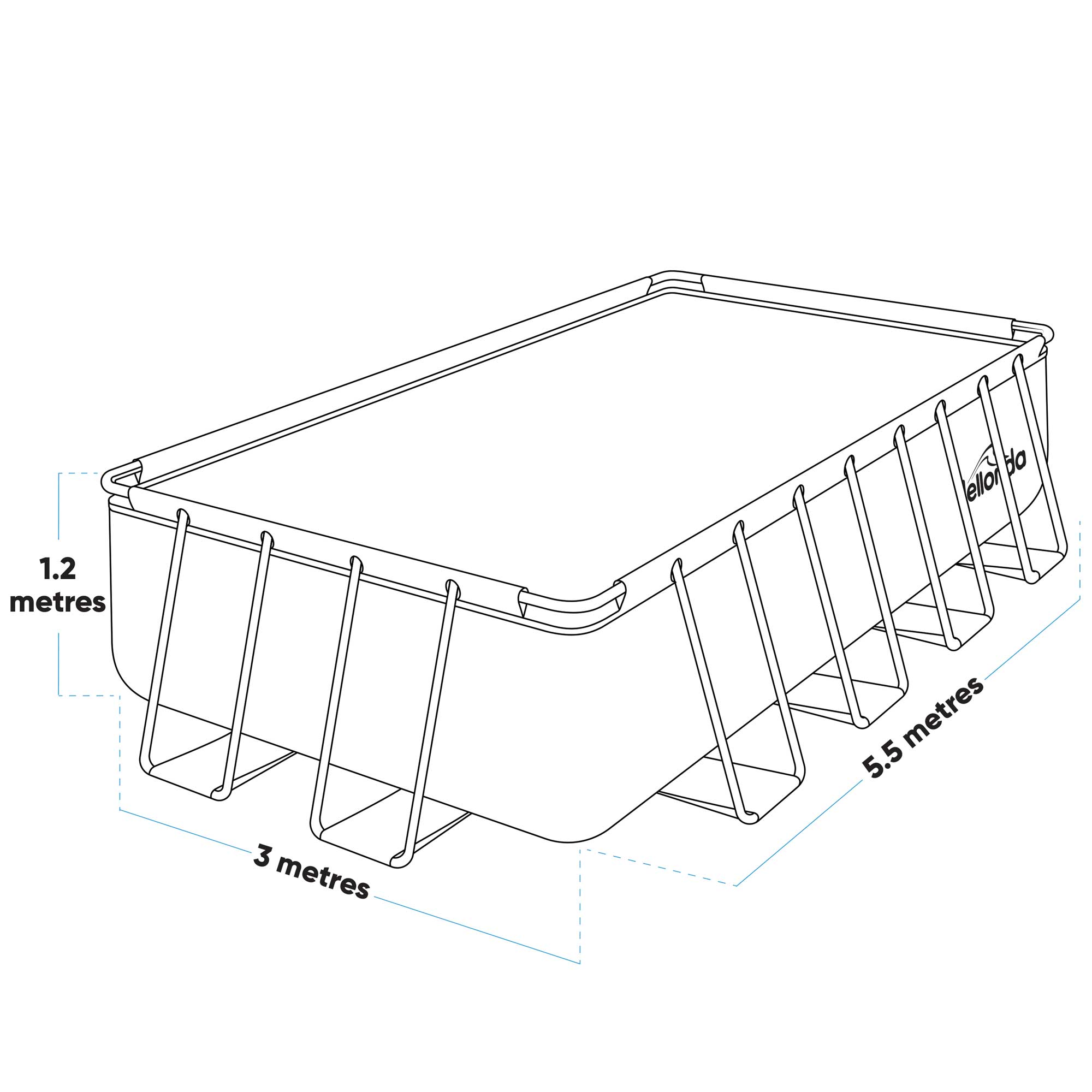 18ft Deluxe Steel Frame Above Ground Swimming Pool with Filter Pump - Durable Rectangular Backyard Pool for Family Fun, Summer Parties & Outdoor Relaxation
