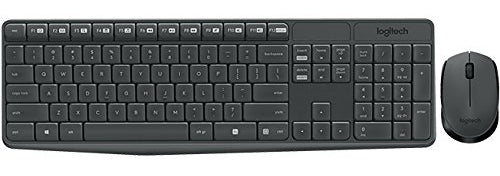 Logitech MK235 Wireless Keyboard and Mouse Combo - Reliable Wireless 2.4GHz Connection, Full-Size Keyboard, Silent Click Mouse - Perfect for Home Office, Remote Work & Gaming