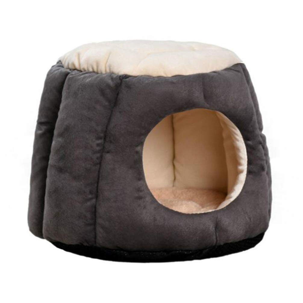 POPETPOP Pet Bed for Cats, Dogs, Guinea Pigs & Rabbits - Soft Round House Tent with Cozy Bedding - Perfect for Hedgehogs, Bunnies & Small Pets - Ideal for Indoor Comfort & Cuddling