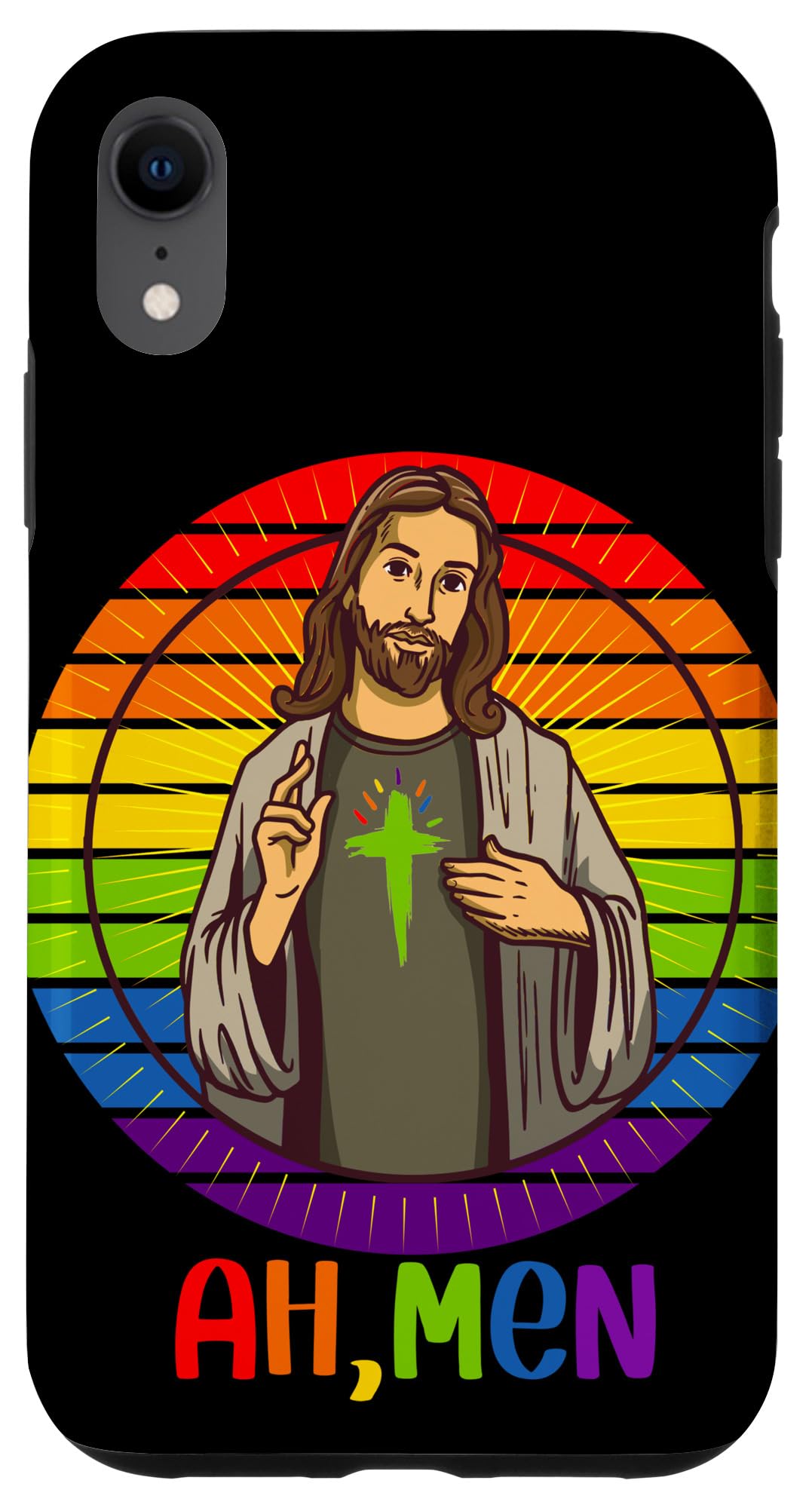 iPhone XR Case - LGBTQ+ Pride Rainbow Flag Design for Jesus & Christian Support - Durable Protective Cover for Everyday Use & Special Occasions