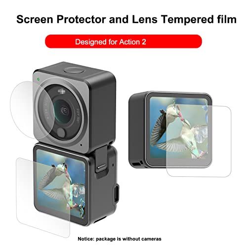DJI Action 2 Lens Protector & Screen Protector Kit (6-Pack) - Scratch-Resistant Camera Protection for Outdoor Adventures & Vlogging