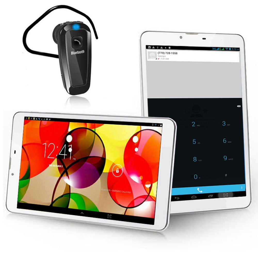 Indigi® Unlocked 4G LTE 7-inch Android 9.0 Pie Tablet & Smartphone - Quad Core Processor, 2GB RAM, 16GB Storage, Dual SIM Slots - Frost White with Free Wireless Earbuds - Perfect for Work, Travel & Entertainment