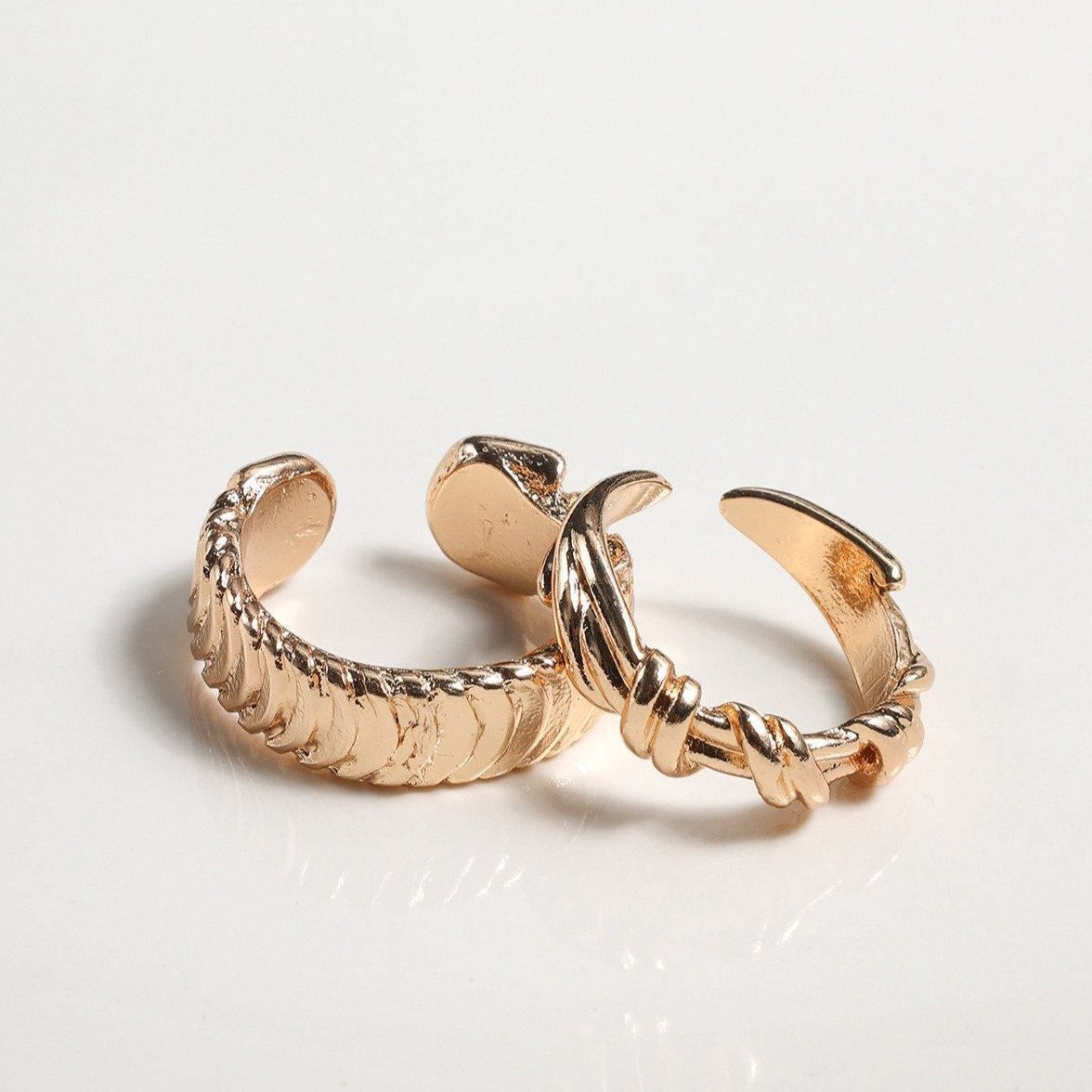 Chunky Statement Ring Set for Women - Trendy Boho Gold & Silver Stackable Rings - Perfect for Casual Outfits, Parties & Everyday Wear