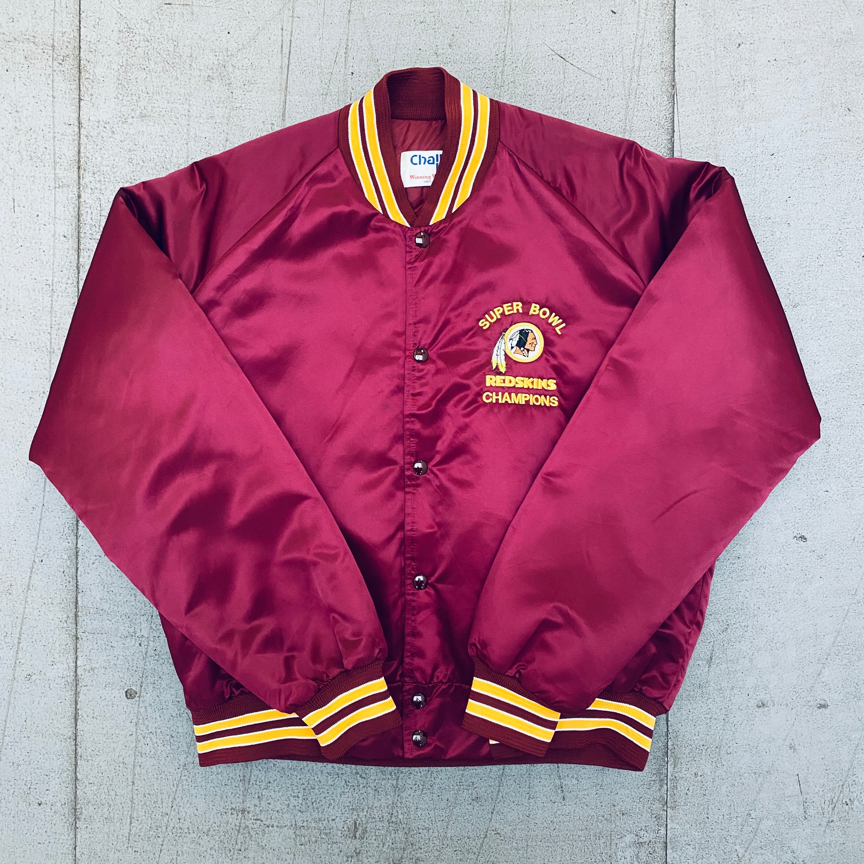 Washington Redskins 1991 Super Bowl Champions Satin Bomber Jacket - Vintage NFL Jacket for Men, Officially Licensed Football Outerwear (Large) - Perfect for Game Day, Tailgating & Sports Fan Collectibles