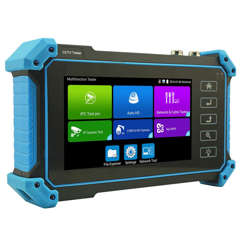 5 in 1 CCTV Camera Tester - Multifunctional IP & Coaxial HD Monitor for TVI/CVI/AHD/SDI Cameras with POE & HDMI Input - 5200PLUS Model - Perfect for Security System Installation & Maintenance