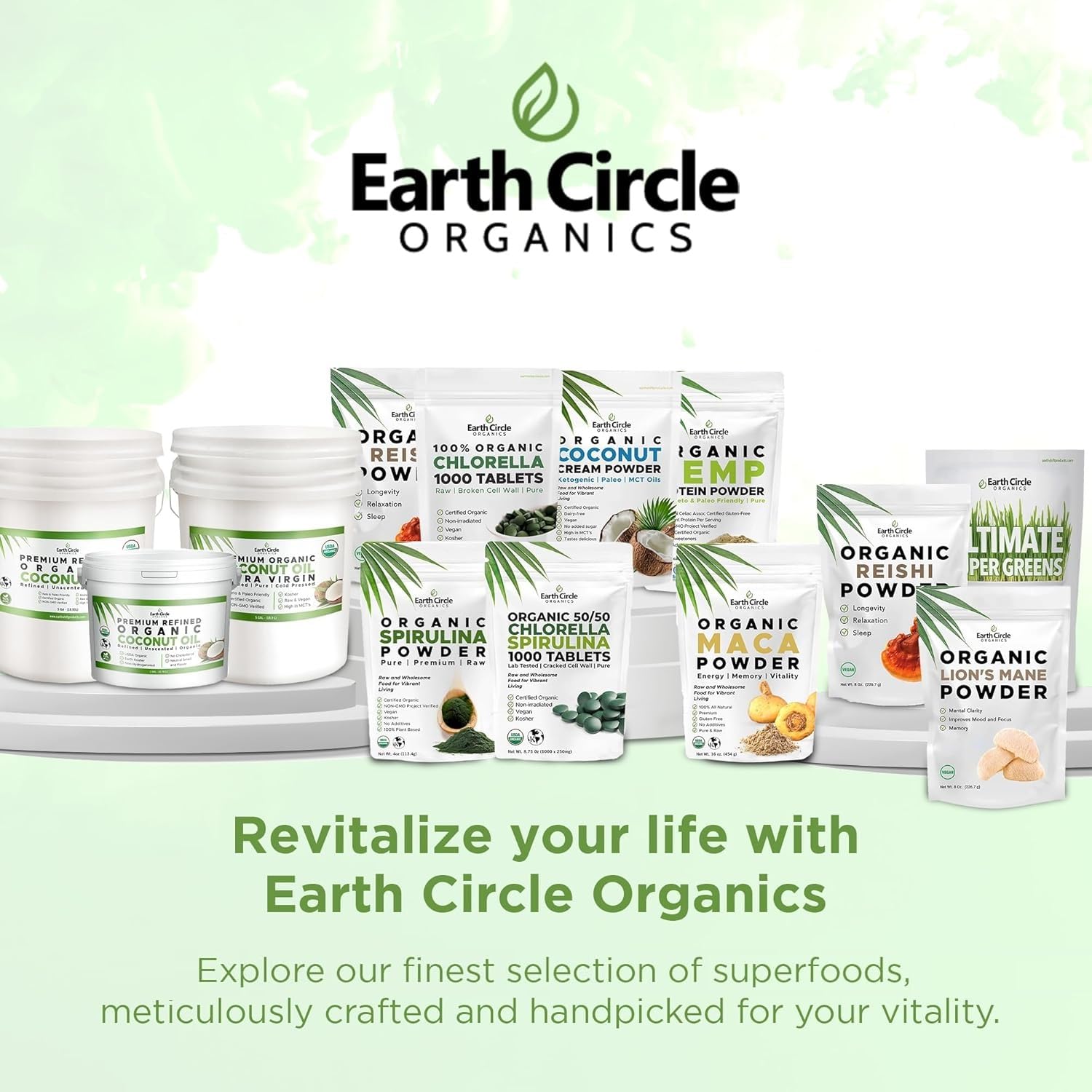 Organic Hemp Protein Powder by Earth Circle Organics - 100% Gluten Free, Vegan & Plant Based Protein Supplement | Lab Tested for Purity | Ideal for Keto Diet, Smoothies, Pre & Post Workout Recovery | 8oz (Pack of 2) | Perfect for Muscle Building & Healthy Meal Replacement