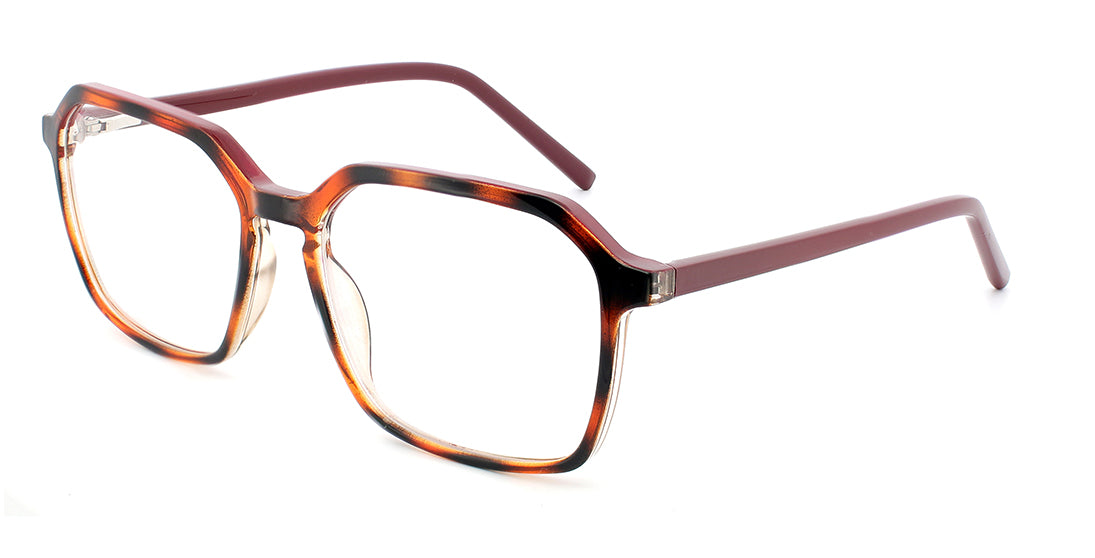 Unique Tortoise Geometric Glasses GTR 2105 - Stylish Retro Eyewear for Men & Women - Perfect for Reading, Driving, and Fashion Accessories
