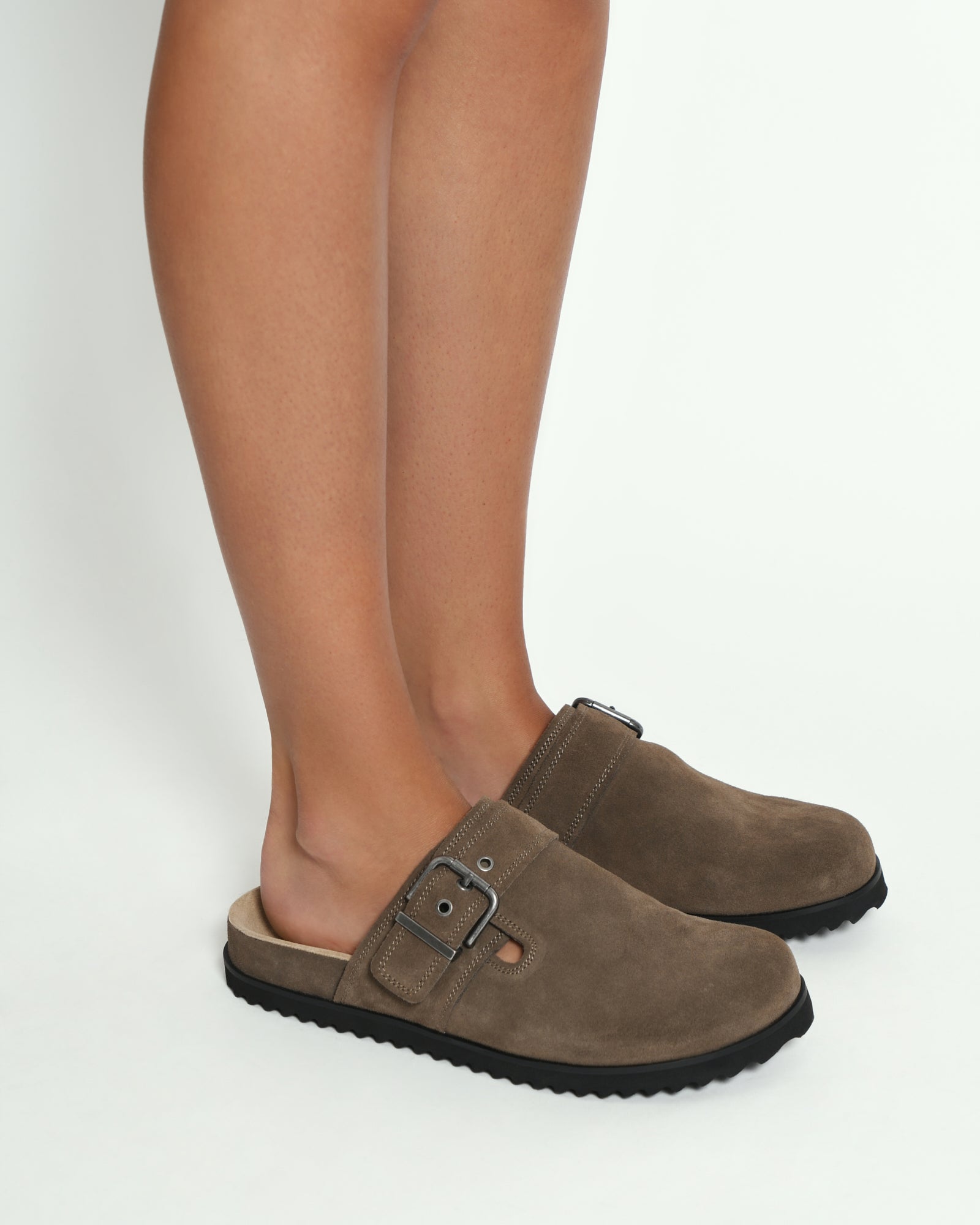 JUNO Casual Flats for Women - Khaki Suede Comfortable Slip-On Shoes | Perfect for Work, Travel & Everyday Wear