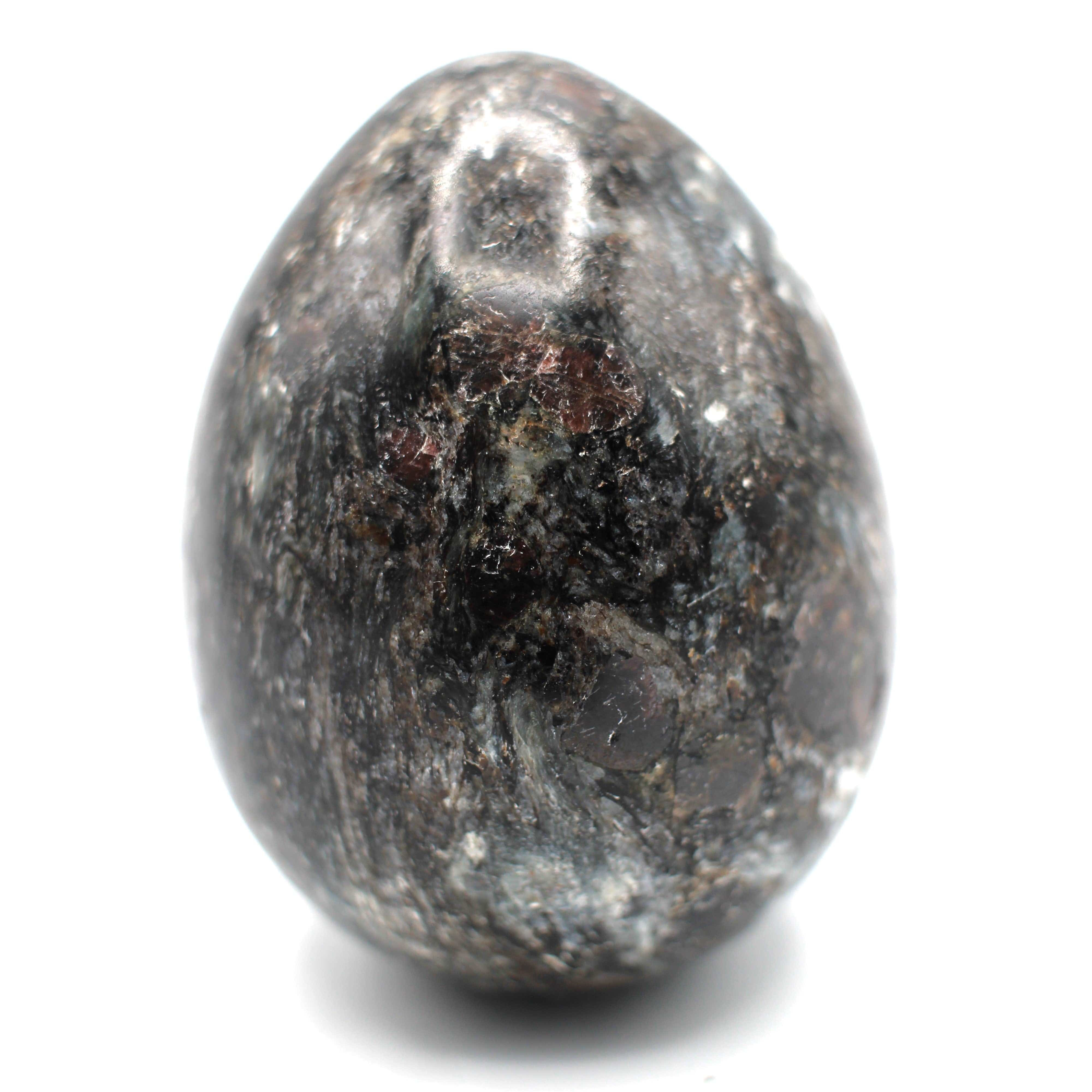 Natural Canadian Staurolite Garnet Mica Schist Egg - Healing Crystal for Meditation, Reiki & Home Decor | Unique Spiritual Gift for Collectors & Crystal Enthusiasts