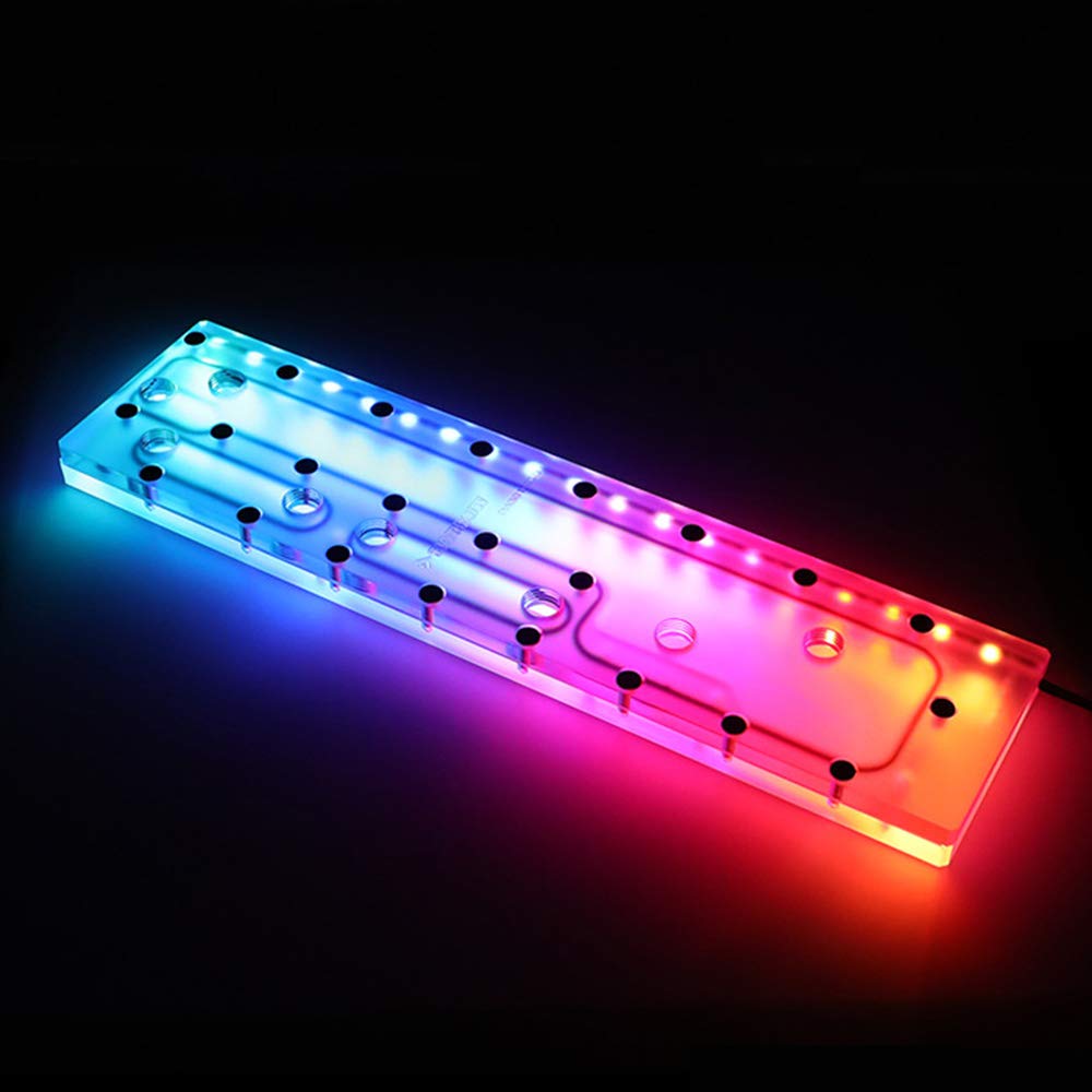 Barrow LRC RGB Acrylic Distro Plate for ANTEC DA601 PC Case - Water Cooling Distribution Board with LED Lighting for Custom Liquid Cooling PC Builds