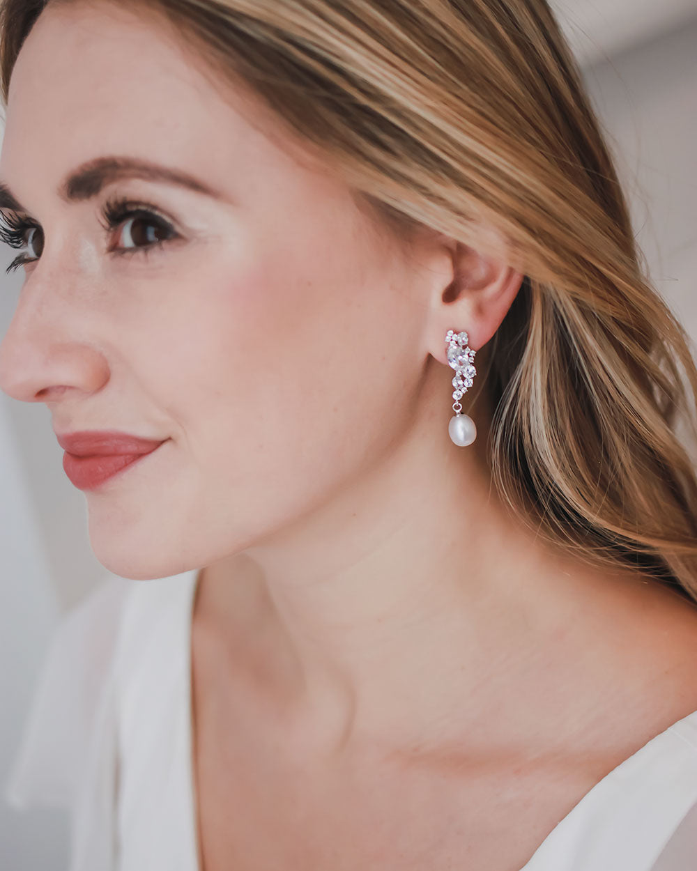 Elegant Tate Pearl & CZ Stud Earrings for Women - Luxury Cubic Zirconia & Pearl Jewelry Gift for Bridal, Party & Special Occasions