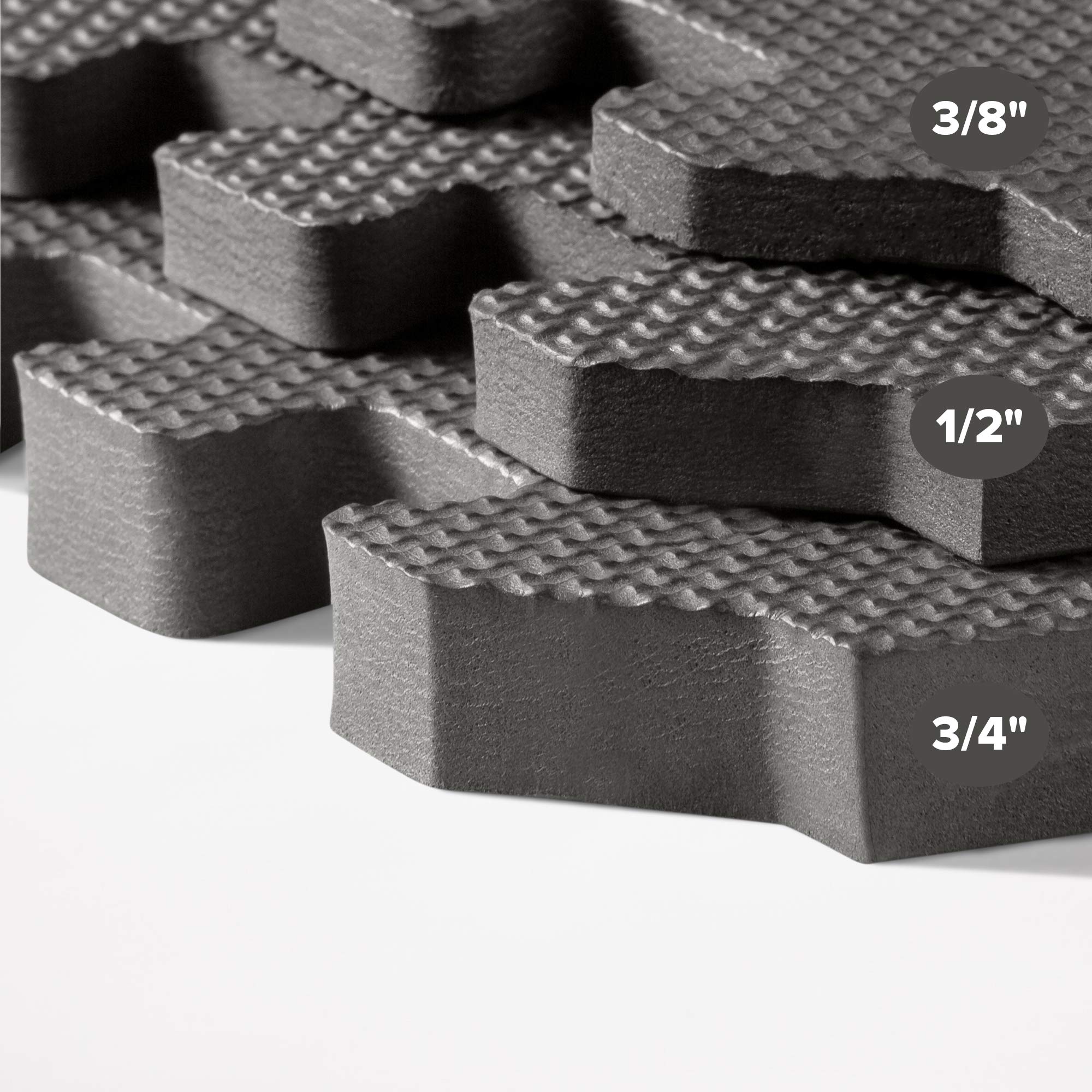 3/8 Inch Thick High-Density Exercise Floor Mat for Home Gym, Yoga, and Workout - Non-Slip, Durable, and Easy to Clean