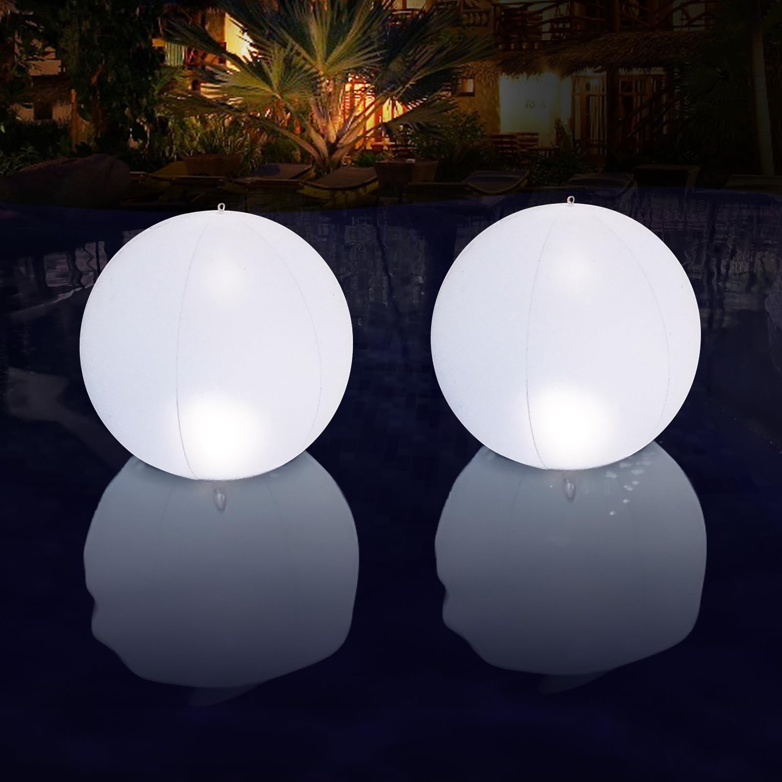 Solar Powered Floating Pool Lights - 14 Inch Color Changing LED Glow Globe (1 Pack), Waterproof Inflatable Solar Pool Ball Lights for Swimming Pools, Hot Tubs & Outdoor Party Decorations - Perfect for Nighttime Pool Parties, Backyard Gatherings & Summer Evenings