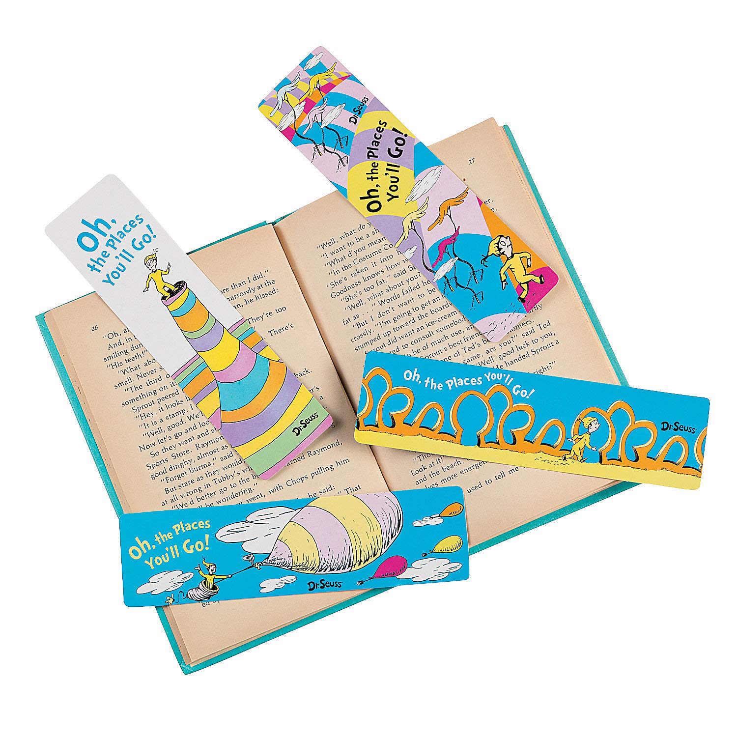 Fun Express Oh The Places You'll Go Bookmarks - 50-Pack Inspirational Bookmark Set for Readers, Students & Teachers - Perfect for Gifts, Classroom Rewards & Book Lovers