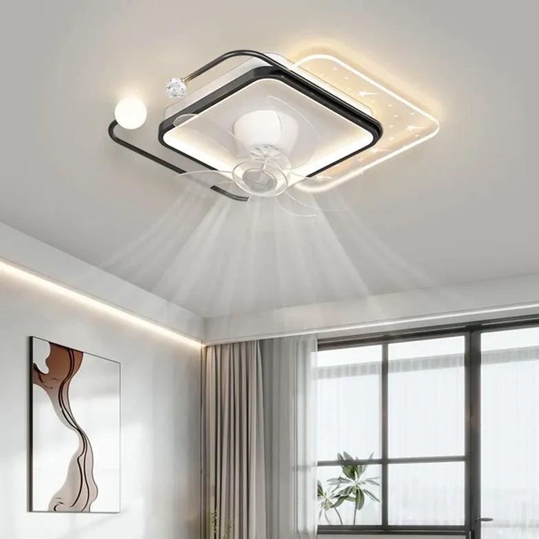 Star Ring LED Ceiling Fan with Light - Modern Smart Remote Control, 52 Inch Energy Efficient, Quiet Reversible Motor - Perfect for Bedroom, Living Room, and Outdoor Patio