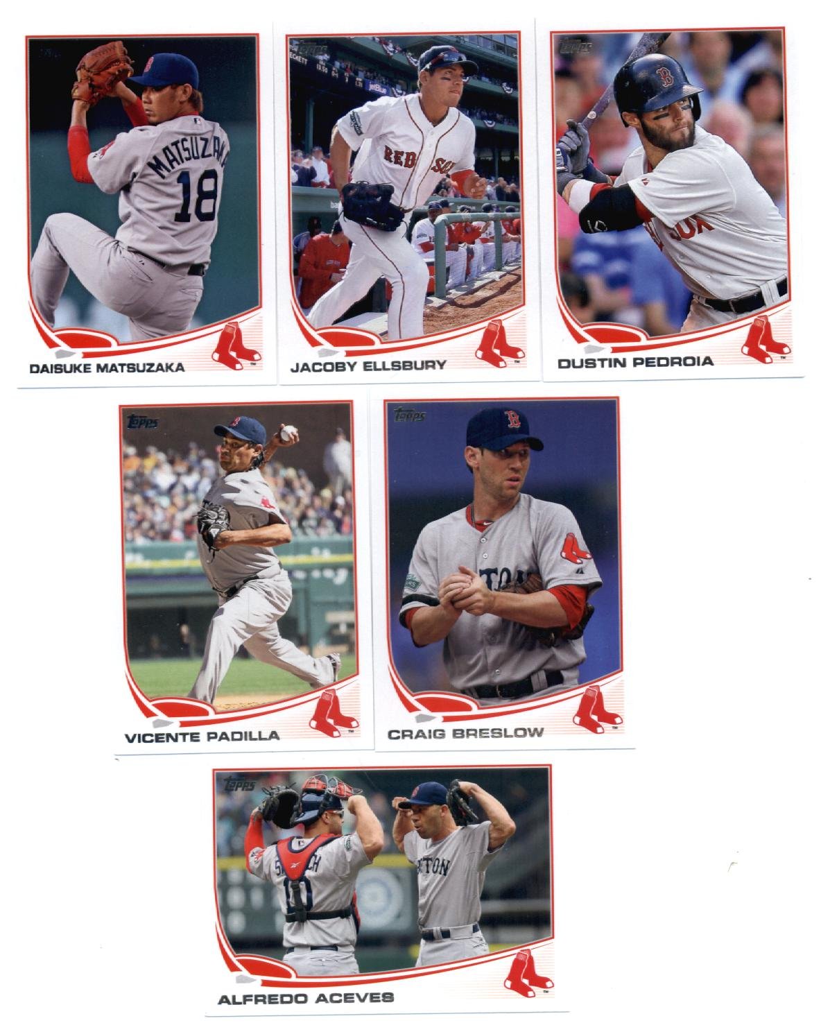 2013 Topps Boston Red Sox Complete Baseball Card Set - Series 1, Series 2 & Update Series (38 Cards) | MLB Collectibles for Fans & Sports Memorabilia Enthusiasts