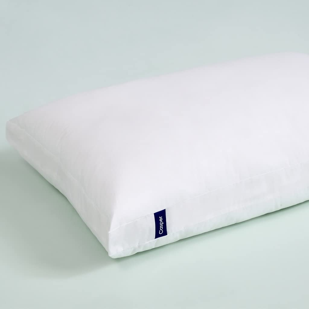 Casper Sleep Original Pillow - Standard Size White Pillow for Side, Back & Stomach Sleepers - Hypoallergenic & Supportive for Neck Pain Relief - Perfect for Home, Hotel & Travel Use