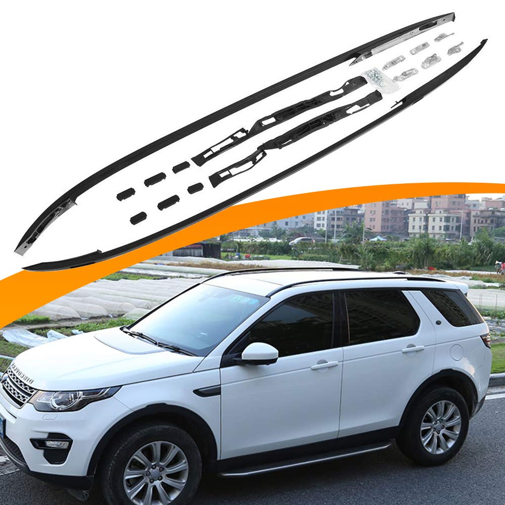 Snailfly Universal Black Roof Rack Side Rails Bar Compatible with 2015-2024 Land Rover Discovery Sport | Heavy Duty Cargo Carrier for Outdoor Adventure, Camping & Road Trips