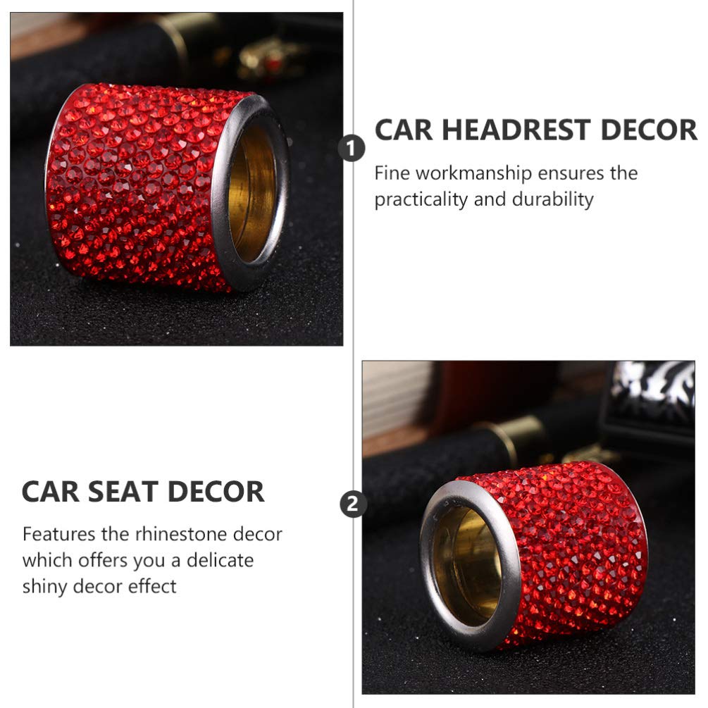BESPORTBLE 2pcs Rhinestone Car Seat Headrest Rings - Elegant Car Interior Decor Accessories for Women | Perfect for Wedding, Party, and Daily Driving Decoration