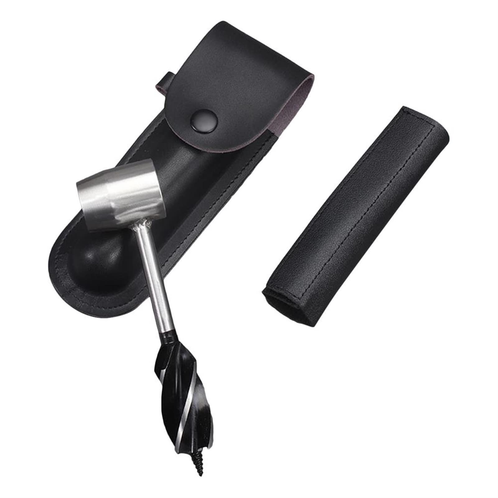 Multifunctional Survival Settlers Tool - Hand Auger Wrench, Wood Drill Peg & Manual Hole Maker for Camping, Hiking, Outdoor DIY Projects (Black)