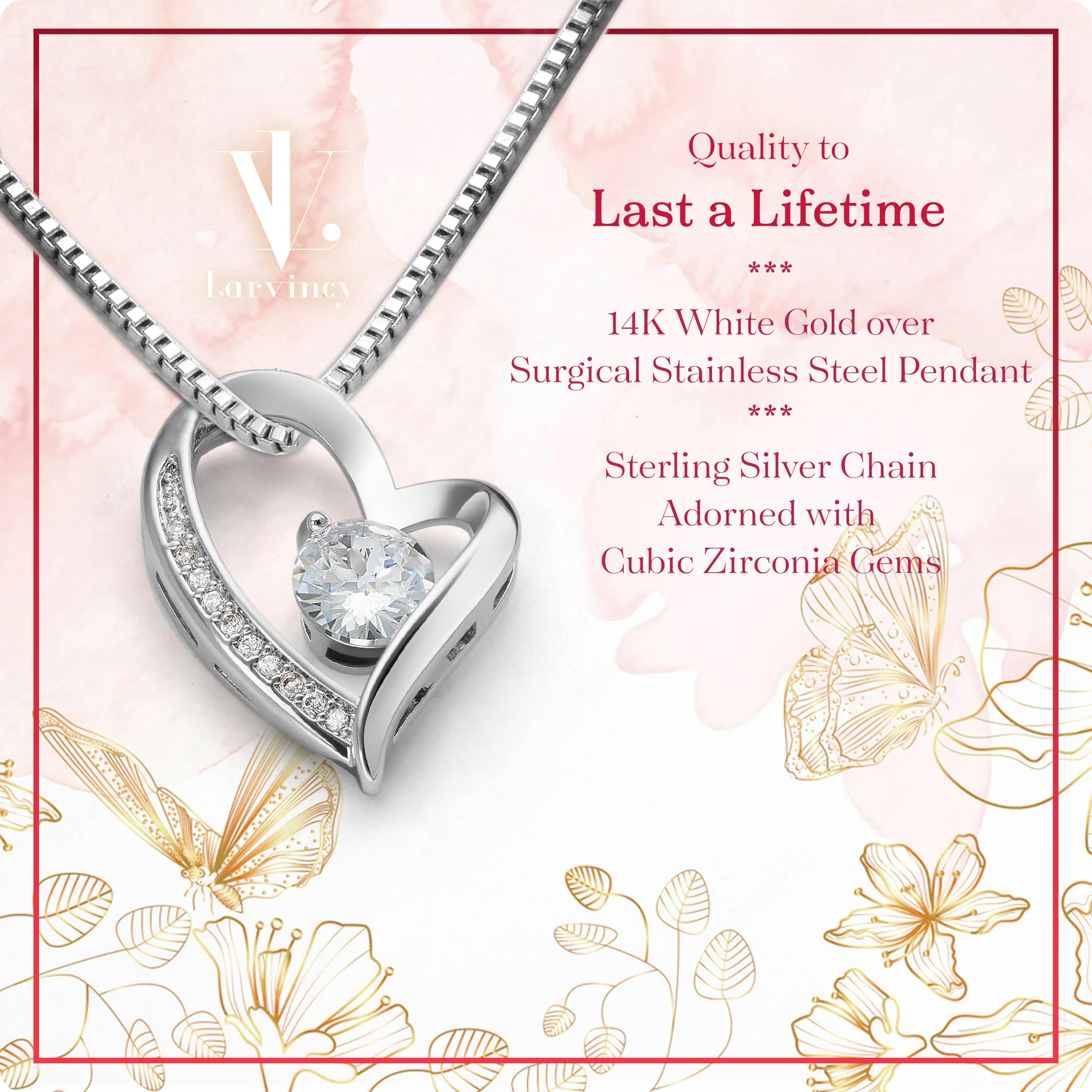 Larvincy 2025 Graduation Necklace - Heartfelt Jewelry Gift for Her, Perfect for High School & College Graduation Gifts